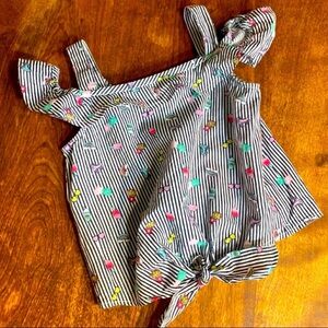 Primark Cotton Ruffle Printed Crop Top For Girls Size 4-5